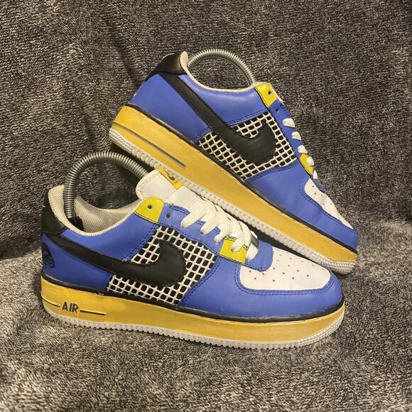 Nike Air Force 1 Brooklyn Edition Blue/Yellow/Black Mens 6.5 Sneakers 306353-401 main image 5